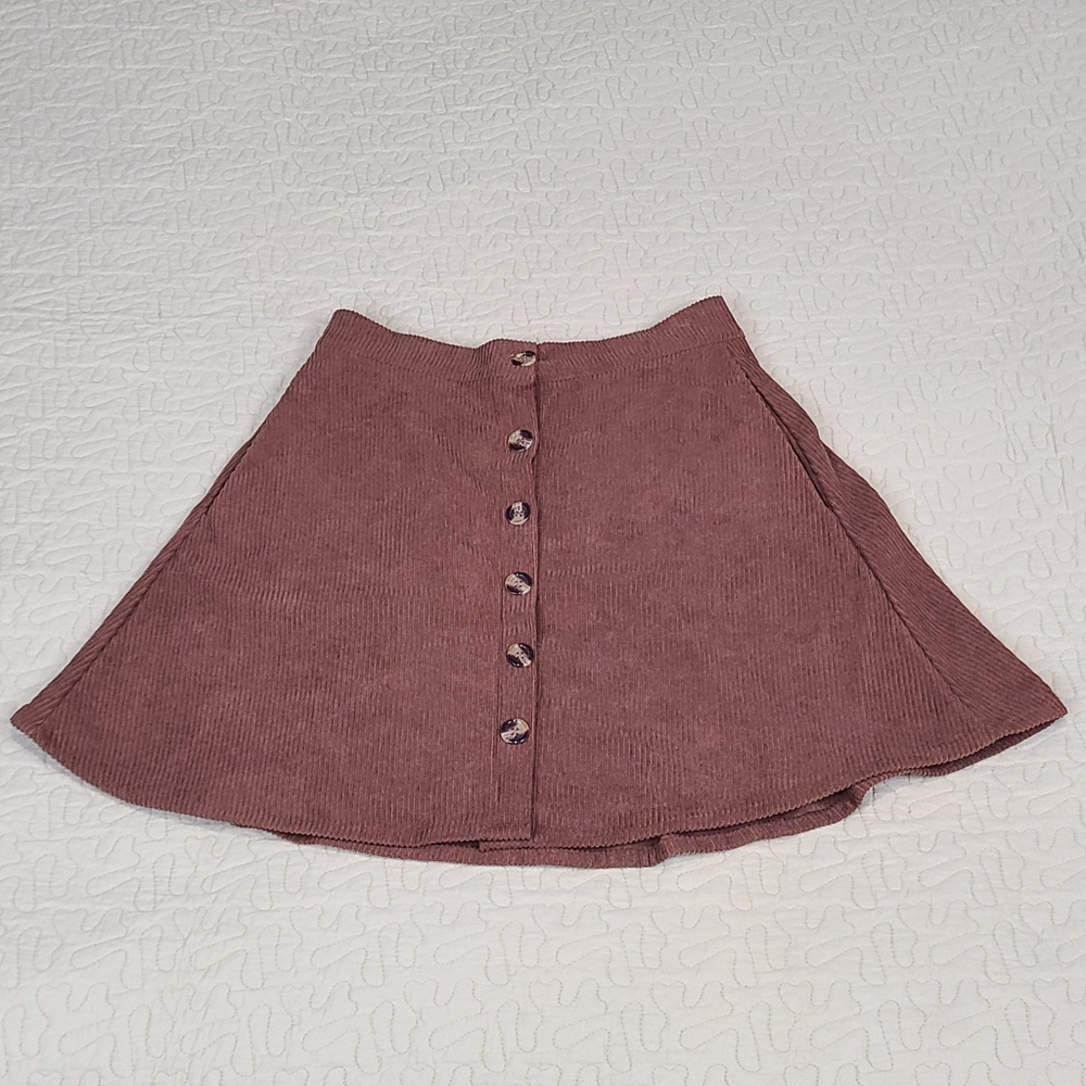 Ternez Corduroy 6 button hi rise flare skater skirt size S - Picture 2 of 8